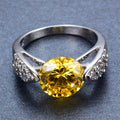 Yellow Topaz Round Ring(December Birthstone) - Bamos