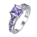 Purple Amethyst Geometric Ring(February Birthstone) - Bamos