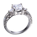 White Diamond Geometric Ring(April Birthstone) - Bamos