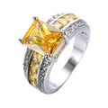 Yellow Topaz Geometric Ring(December Birthstone) - Bamos