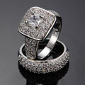 Luxury Women White Engagement Ring Set - Bamos