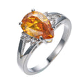 Champagne Topaz Water Drop Ring(November Birthstone) - Bamos