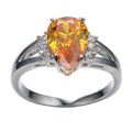 Champagne Topaz Water Drop Ring(November Birthstone) - Bamos