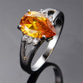 Champagne Topaz Water Drop Ring(November Birthstone) - Bamos