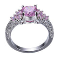 Pink Sapphire Round Ring (October Birthstone) - Bamos
