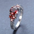Garnet Round Ring (January Birthstone) - Bamos