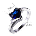 Blue Sapphire Heart Wedding Ring - Bamos