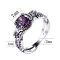 Women Purple Amethyst Jewelry Set(February Birthstone) - Bamos