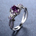 Purple Amethyst Flower Ring (February Birthstone) - Bamos