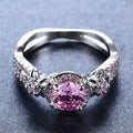 Pink Sapphire Flower Ring (October Birthstone) - Bamos