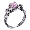 Pink Sapphire Flower Ring (October Birthstone) - Bamos