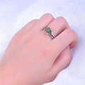 Peridot Geometric Wedding Ring(August Birthstone) - Bamos