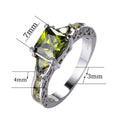 Peridot Geometric Wedding Ring(August Birthstone) - Bamos