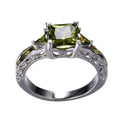 Peridot Geometric Wedding Ring(August Birthstone) - Bamos