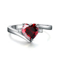 Red Heart Ring(January Birthstone) - Bamos