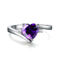 Purple Amethyst Heart Ring - Bamos