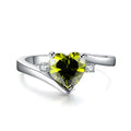 Peridot Heart Wedding Ring - Bamos