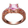 Pink Sapphire Square Ring(October Birthstone) - Bamos