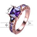 Purple Amethyst Geometric Ring(February Birthstone) - Bamos