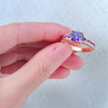 Purple Amethyst Geometric Ring(February Birthstone) - Bamos