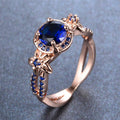 Blue Sapphire Flower Ring (September Birthstone) - Bamos