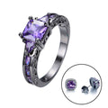 Women Purple Amethyst Wedding Jewelry Set(February Birthstone) - Bamos
