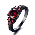 Garnet Round Ring (January Birthstone) - Bamos