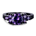 Purple Amethyst Round Ring (February Birthstone) - Bamos