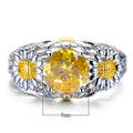 Yellow Topaz Daisy Ring(December Birthstone) - Bamos