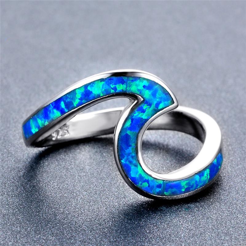 Women Opal Wave Ring (6 Colors) - Bamos