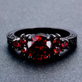 Garnet Round Ring (January Birthstone) - Bamos