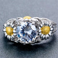 925 Sterling Silver Daisy Diamond Ring - Bamos