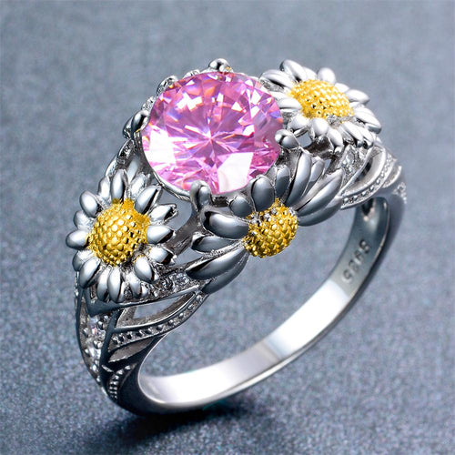 Pink Daisy Ring (October Birthstone) - Bamos