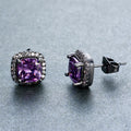 Women Purple Amethyst Wedding Jewelry Set(February Birthstone) - Bamos