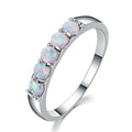 White Round Opal Ring - Bamos