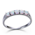 White Round Opal Ring - Bamos