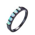 White Round Opal Ring - Bamos