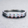 White Round Opal Ring - Bamos