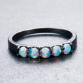 White Round Opal Ring - Bamos