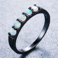 White Round Opal Ring - Bamos