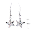 Blue/White Fire Opal Starfish Dangle Earrings - Bamos