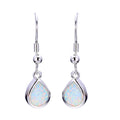 Blue/White Opal Water Drop Earrings - Bamos