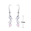White & Blue Fire Opal Drop Earrings - Bamos
