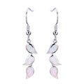 White & Blue Fire Opal Drop Earrings - Bamos