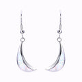 Blue/White Opal Moon Drop Earrings - Bamos