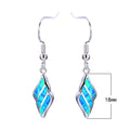 Blue/White Opal Dangle Earrings - Bamos