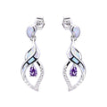 Blue/White Opal Water Drop Earrings - Bamos