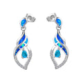 Blue/White Opal Water Drop Earrings - Bamos