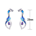 Blue/White Opal Water Drop Earrings - Bamos