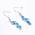 White & Blue Fire Opal Drop Earrings - Bamos
